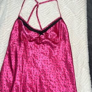 Secret Treasures Pink /Black Polka Dot Nightgown XL